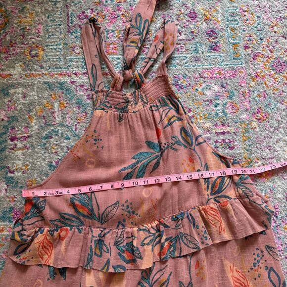 Free People Anita Desert Rose Combo Floral Ruffled Tiered Maxi Dress Size Small - Picture 9 of 12